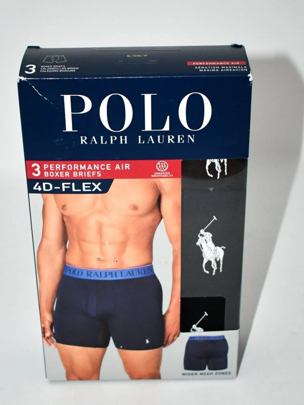 Polo Ralph Lauren 4D Flex Perf Air Box Briefs BLACK Size: SM L5BBP3RP01 NWT